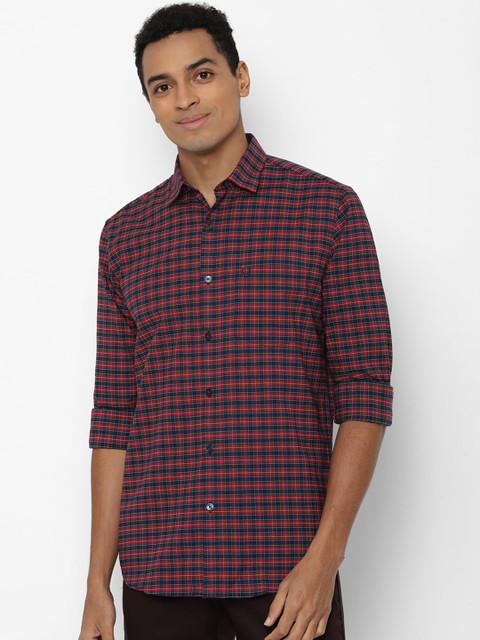 

Allen Solly Men Maroon Slim Fit Tartan Checks Opaque Checked Casual Shirt