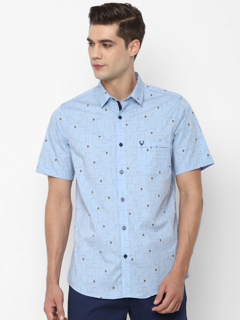 

Allen Solly Men Blue Slim Fit Printed Cotton Casual Shirt