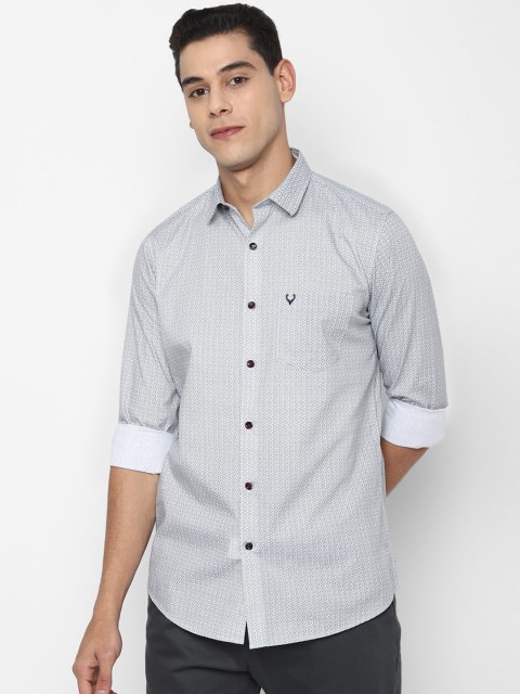

Allen Solly Men Grey Slim Fit Opaque Printed Casual Shirt