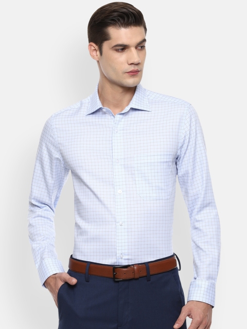 

Louis Philippe Men Blue Checked Formal Shirt