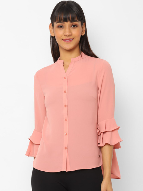 

Allen Solly Woman Women Peach-Coloured Opaque Casual Shirt