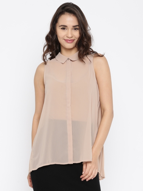 

ONLY Women Beige Solid Casual Top