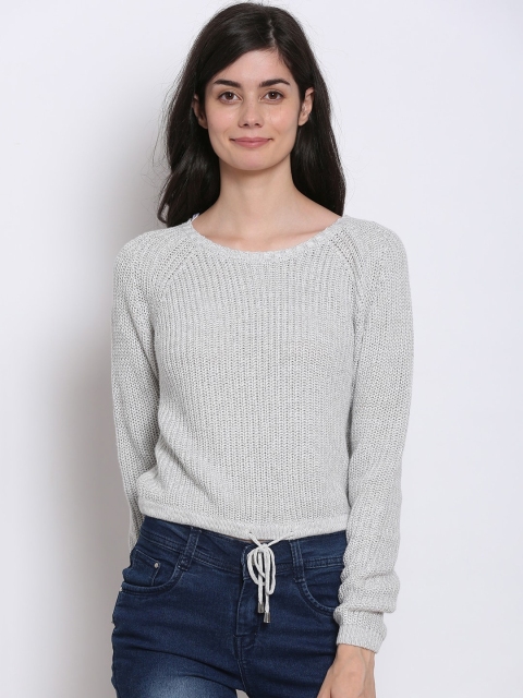 

NoBarr Women Grey Pullover Bottom Drawstring Sweater