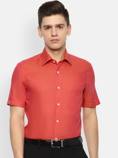 

Louis Philippe Men Red Opaque Cotton Formal Shirt