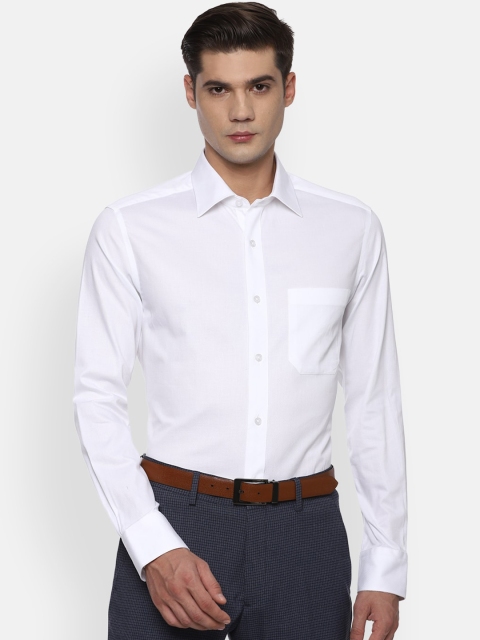 

Louis Philippe Men White Opaque Cotton Formal Shirt
