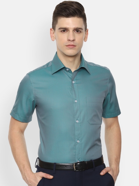 

Louis Philippe Men Blue Opaque Pure Cotton Formal Shirt