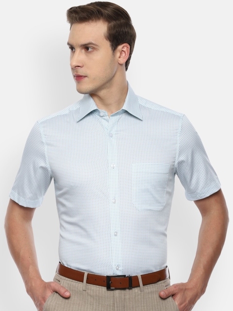 

Louis Philippe Men Blue Opaque Striped Formal Shirt