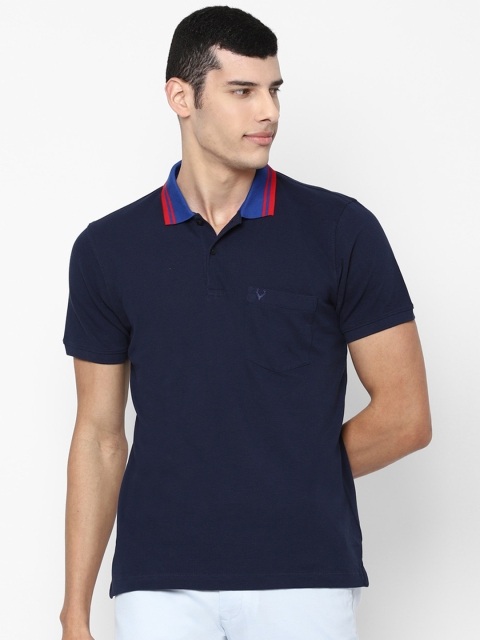 

Allen Solly Men Navy Blue & Red Polo Collar T-shirt