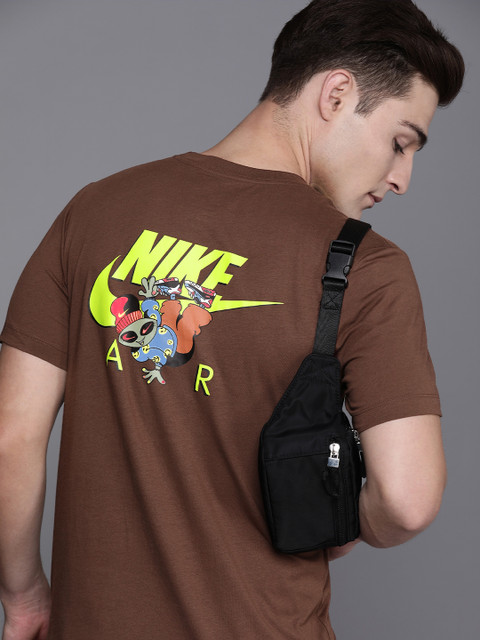 

Nike Men Brown Graphic Printed Pure Cotton T-shirt