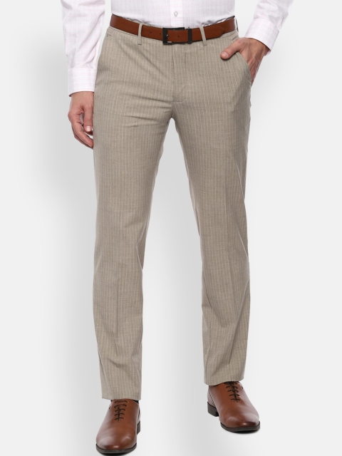 

Louis Philippe Men Beige Textured Slim Fit Formal Trousers