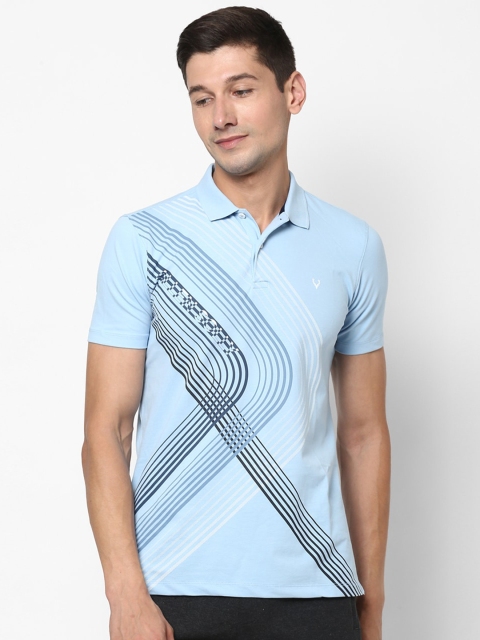 

Allen Solly Men Blue Printed Polo Collar T-shirt