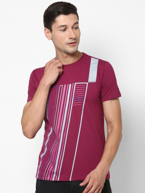 

Allen Solly Men Maroon & Pink Printed Pure Cotton T-shirt