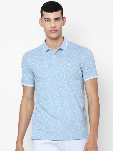 

Allen Solly Men Blue Printed Polo Collar T-shirt