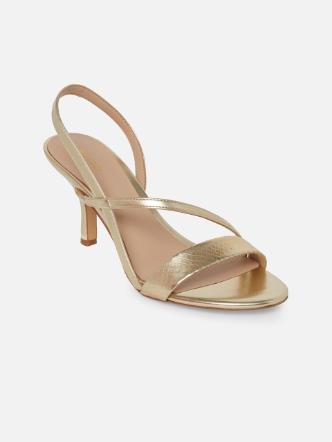 

ALDO Women Gold-Toned Textured Party Heels