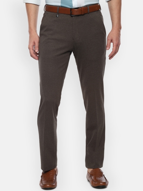 

V Dot Men Brown Textured Skinny Fit Trousers