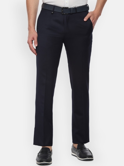 

V Dot Men Navy Blue Slim Fit Trousers