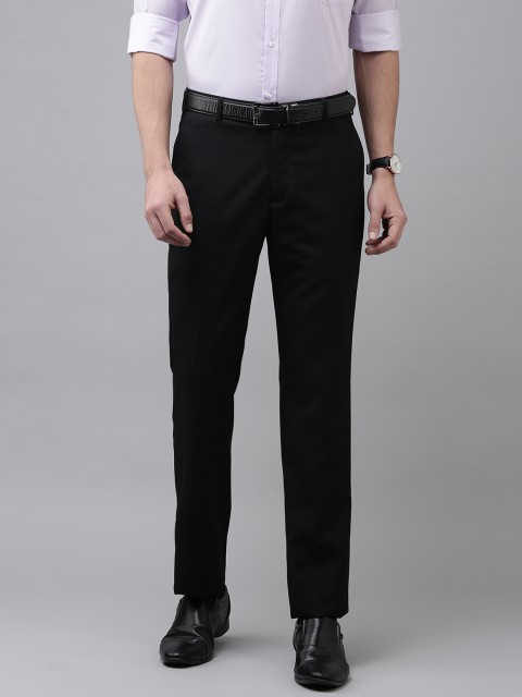 

Park Avenue Men Black Solid Smart Fit Formal Trousers