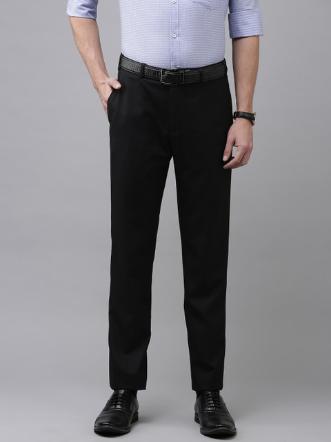 

Park Avenue Men Black Solid Smart Fit Formal Trousers