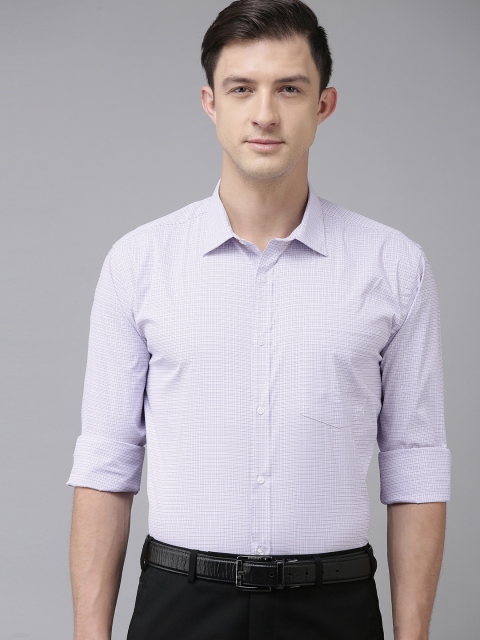 

Park Avenue Men Lavender & Black Slim Fit Micro Checked Formal Shirt