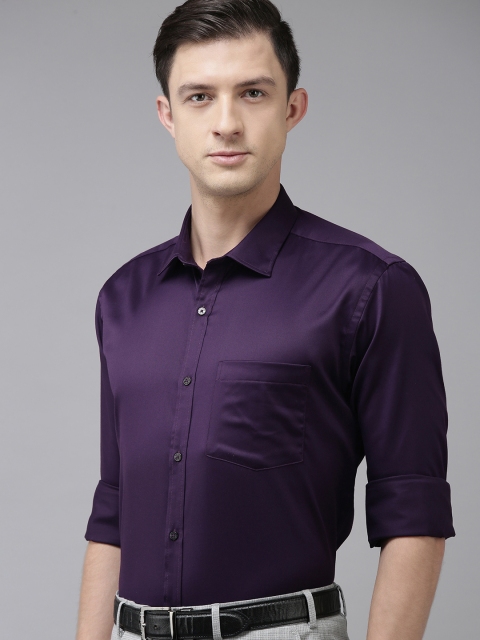 

Park Avenue Men Violet Solid Slim Fit Opaque Formal Shirt