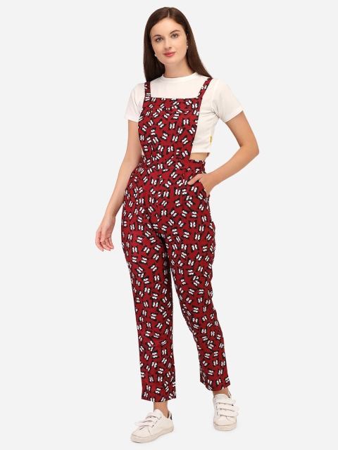 

Yuvraah Women Maroon & White T-shirt with Trousers