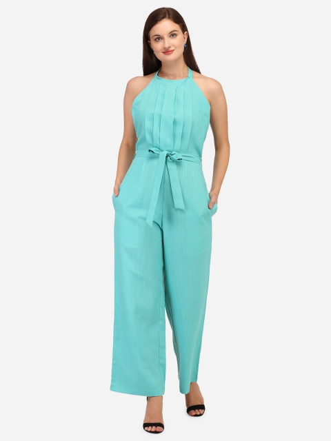 

Yuvraah Sea Green Halter Neck Basic Jumpsuit