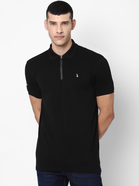 

SIMON CARTER LONDON Men Black Polo Collar Slim Fit T-shirt