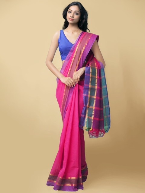 

Unnati Silks Women Pink & Purple Pure Pavani Mangalagiri Cotton Sustainable Saree