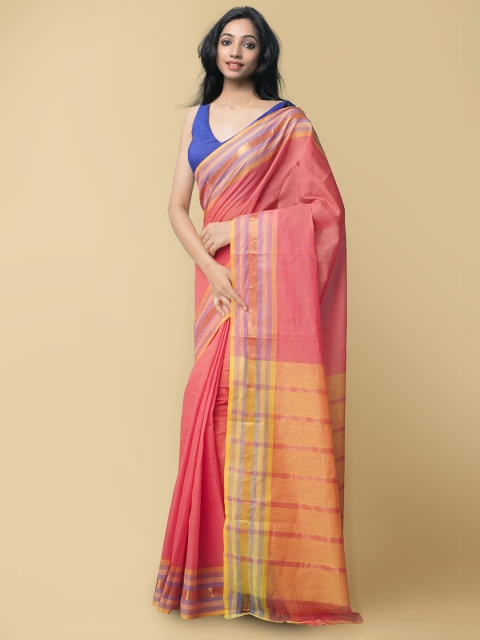 

Unnati Silks Women Red & Orange Pure Pavani Mangalagiri Cotton Sustainable Saree