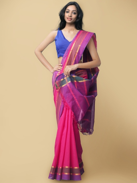 

Unnati Silks Women Pink Pure Pavani Mangalagiri Cotton Sustainable Saree