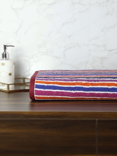 

Trident Multicoloured Striped 300 GSM Cotton Bath Towel, Multi