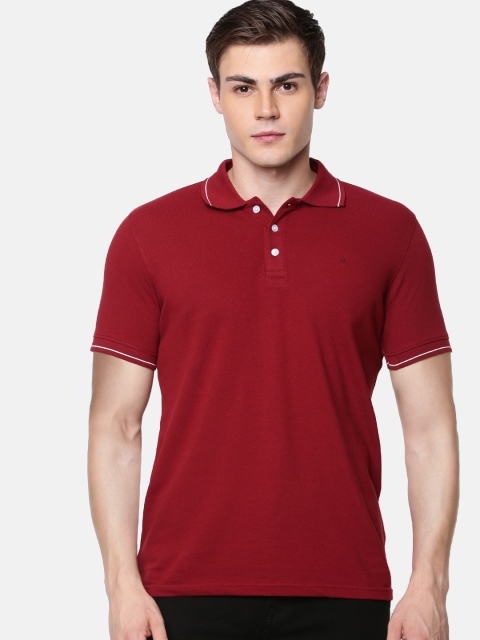 

Unibro Men Maroon Polo Collar Slim Fit Pure Cotton T-shirt