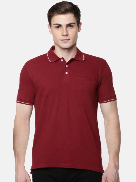 

Unibro Men Maroon Polo Collar Slim Fit T-shirt