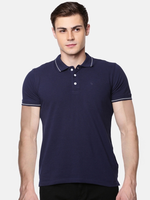 

Unibro Men Navy Blue Solid Polo Collar Slim Fit T-shirt