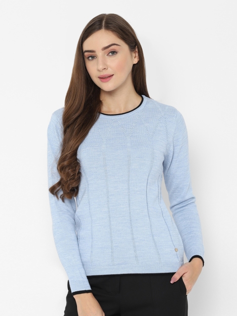 

Allen Solly Woman Women Blue Solid Acrylic Pullover Sweater