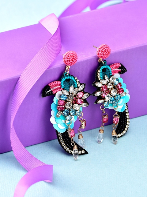 

Accessorize Black & Blue Quirky Island Vibes Talia The Toucan Drop Earrings