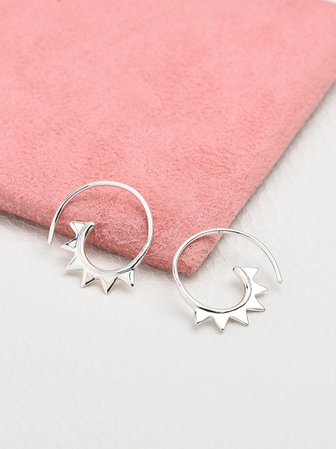 

Accessorize Silver-Toned Geometric Hoop Earrings