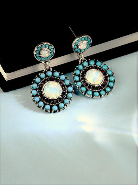 

Accessorize Sea Green & Black Contemporary Drop Earrings