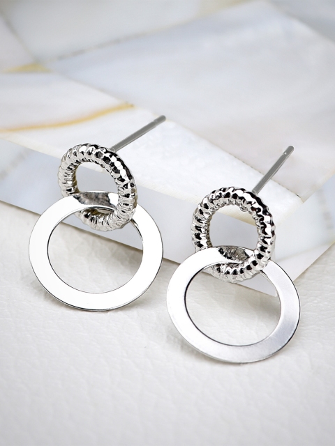 

Accessorize Silver-Toned Circular Drop Earrings