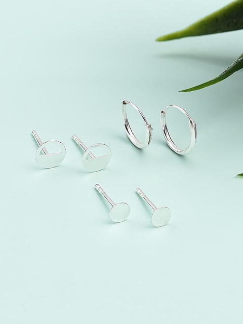 

Accessorize Set Of 3 Sterling Silver Classic Hoop Earrings