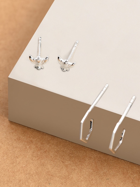 

Accessorize Silver-Toned Geometric Studs Earrings
