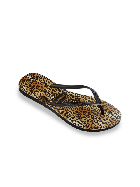 

Havaianas Women Black Printed Rubber Thong Flip-Flops