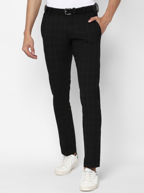 

Allen Solly Men Black Checked Slim Fit Trousers