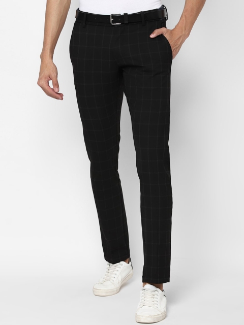 

Allen Solly Men Black Checked Slim Fit Trousers