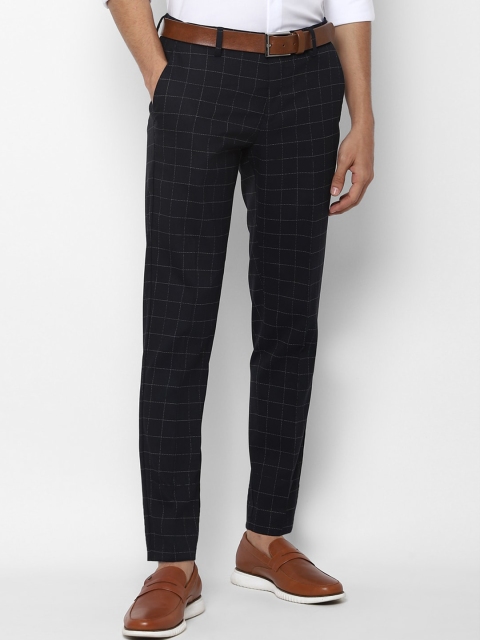 

Allen Solly Men Black Checked Slim Fit Trousers