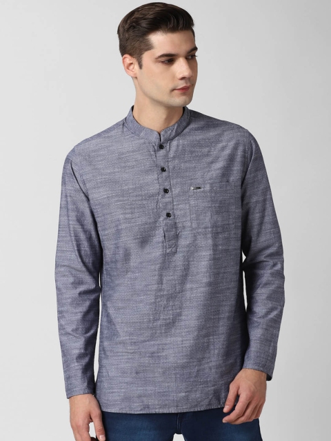 

Peter England Men Blue Thread Work Cotton Kurta