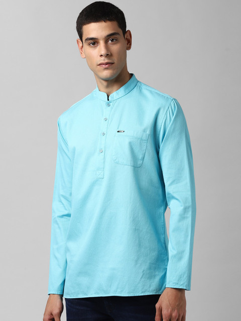 

Peter England Men Blue Pure Cotton Kurta