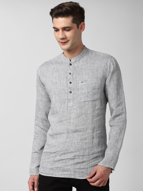 

Peter England Men Grey Linen Kurta