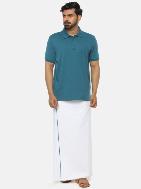 

Unibro Men Blue & White T-shirt with Dhoti