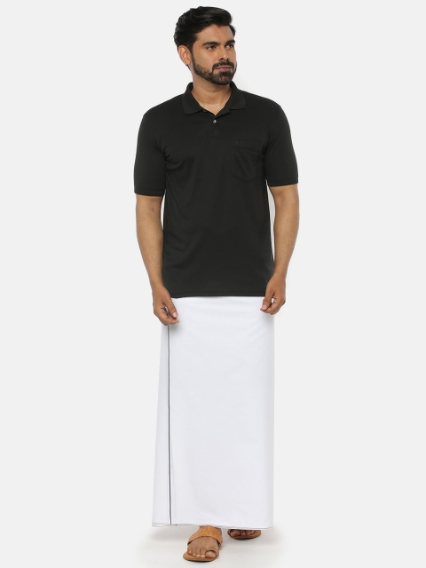 

Unibro Men Black & White Pure Cotton T-shirt with Dhoti Pants